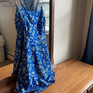 SHEIN floral print criss-cross back cami dress